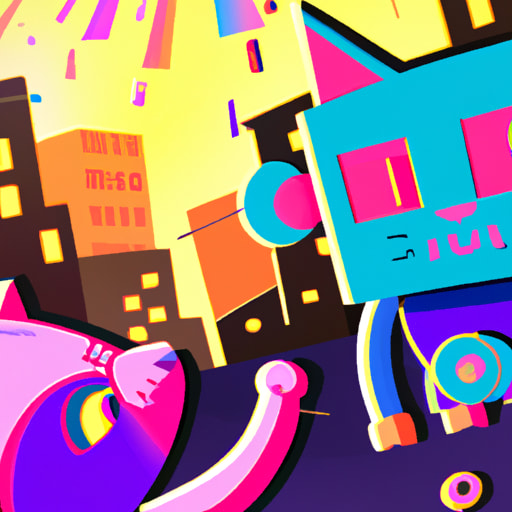 Bolt the Friendly Robot and His Feline Friend