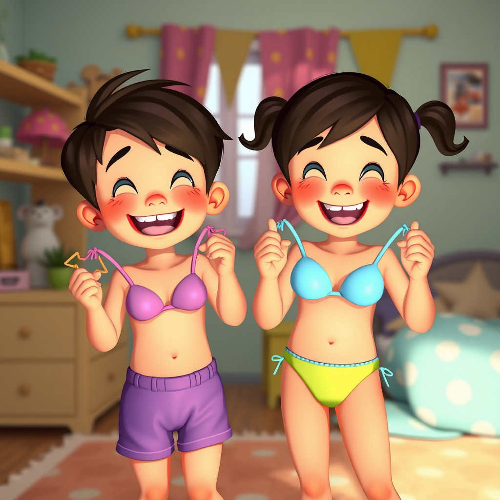 Micro-Bikini Magic: Emily and Ben's Fashion Adventure