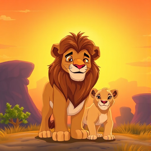 Simba's Journey: A Tale of Courage and Heart
