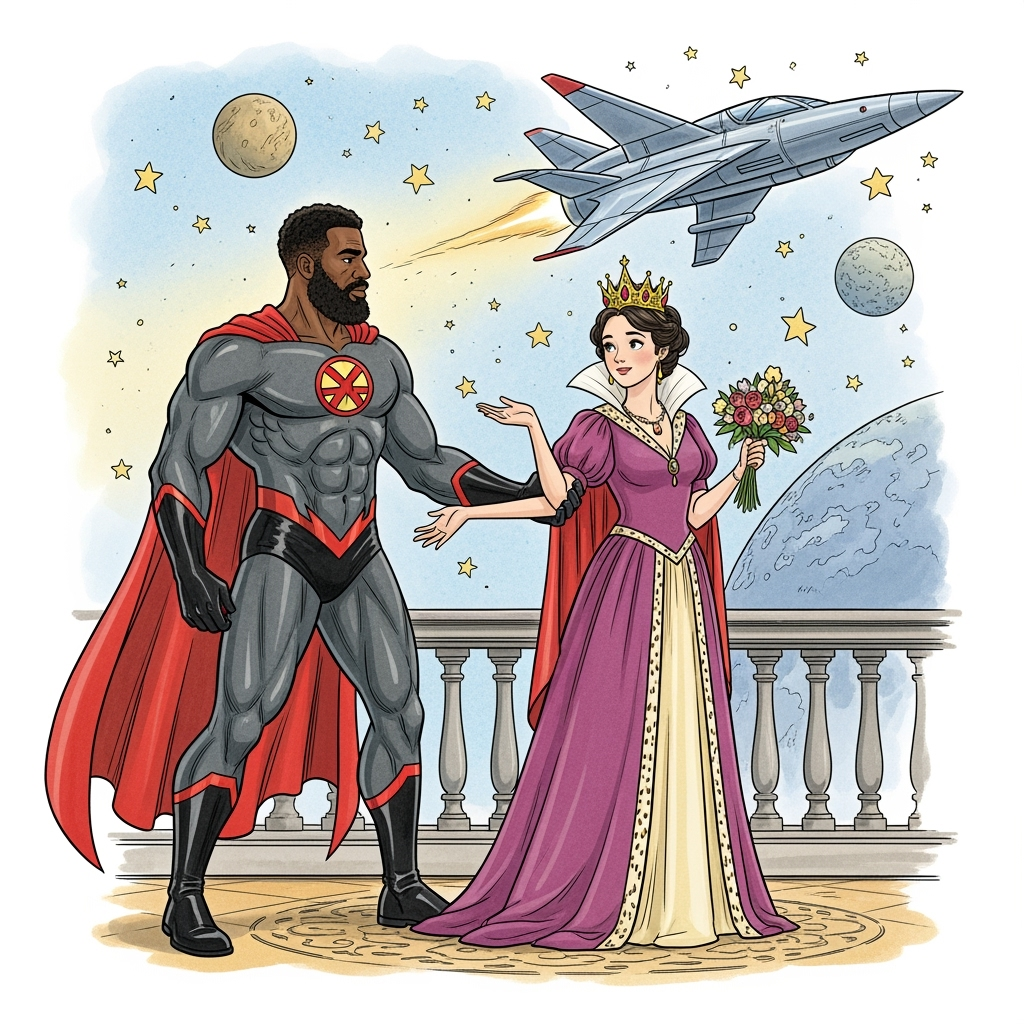 Superhero Albaaith and the Queen's Cosmic Retreat