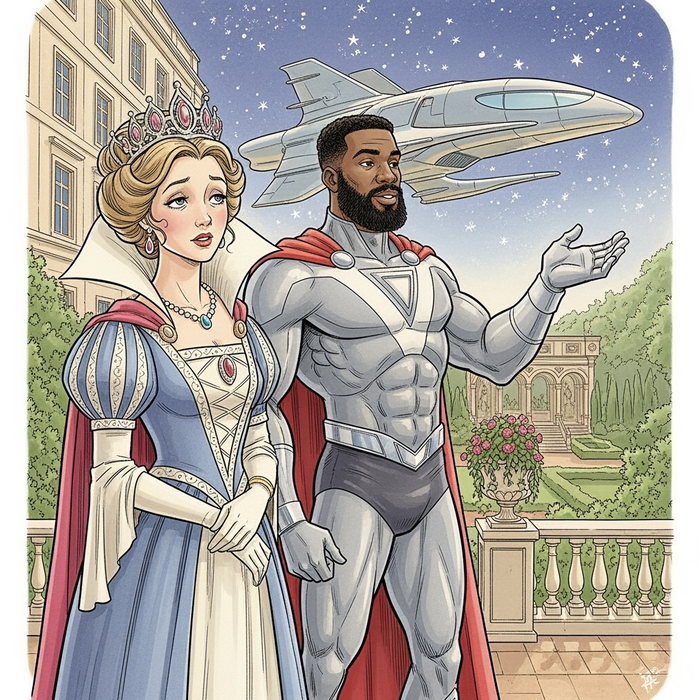 Superhero Albaaith and the Queen's Cosmic Retreat - Section 1