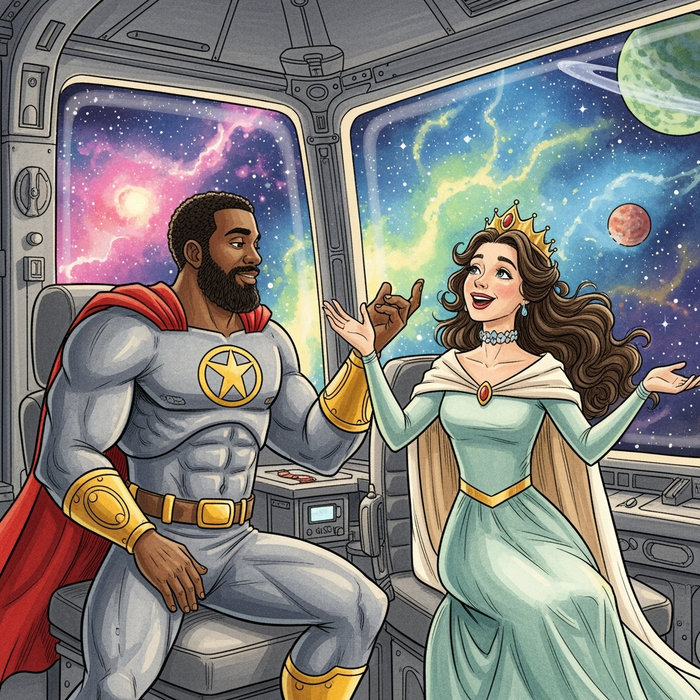 Superhero Albaaith and the Queen's Cosmic Retreat - Section 2