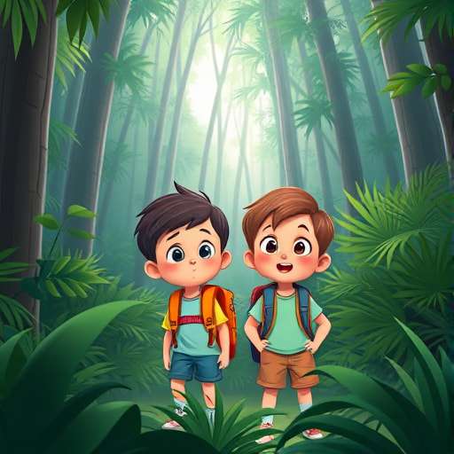 Adventure in the Jungle: Ady, Emy, and Teddy the Elephant