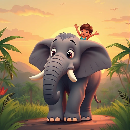 Adventure in the Jungle: Ady, Emy, and Teddy the Elephant - Section 1