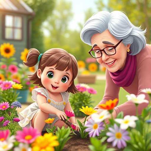 Blooming Together: Lily and Her Grandmother’s Garden