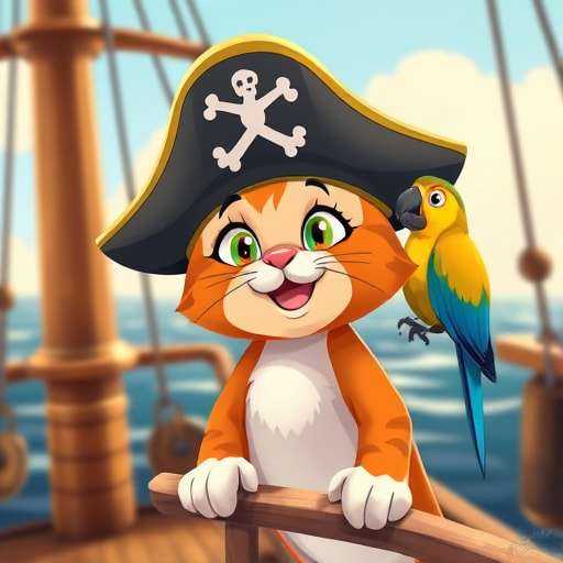 Paws, Parrots, and Piracy: The Tale of Captain Whiskers