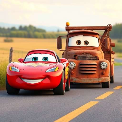 Fueling Friendship: McQueen and Mater’s Heartwarming Race