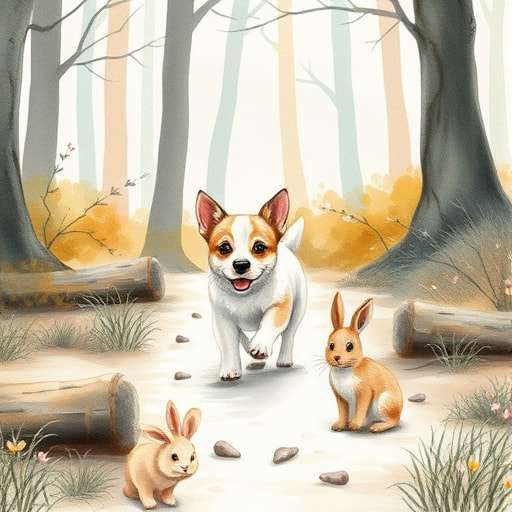 Il Piccolo Cane e il Coniglio Amico